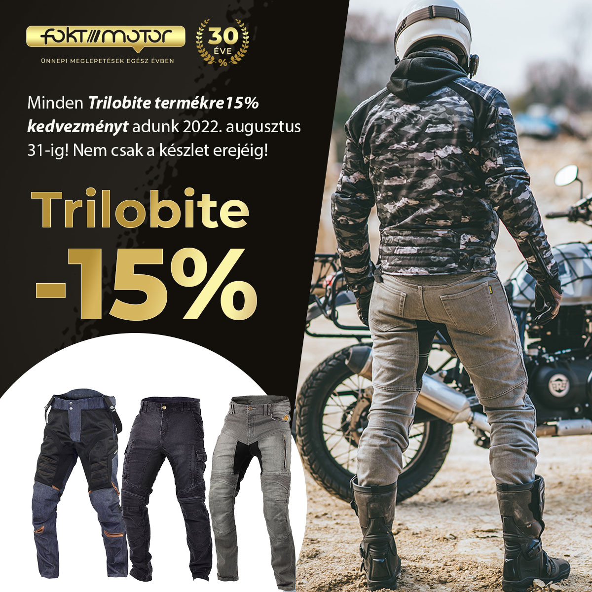 Minden Trilobite motoros ruházat akciós augusztusban!